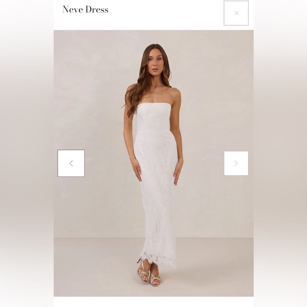Park & Fifth Strapless White Lace Column Gown